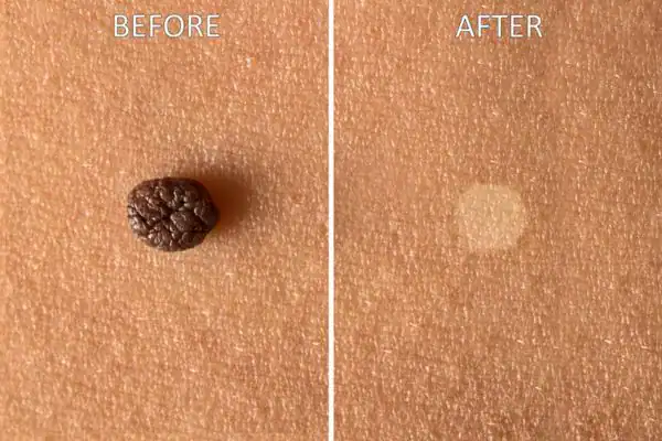 Before and after results of Cryopen Cryotherapy Treatment Isleworth